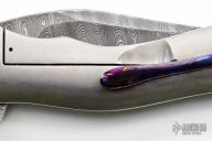 Timascus/Damascus Framelock Flipper