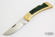 1970's Jade Lockback - Engraved