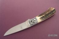 Engraved Drop Point Hunter