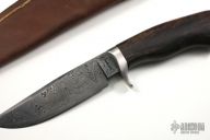 Crotch Walnut and Damascus Hunter