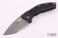 Medusa Auto - Tanto Battleworn Serrated Carbon Fiber