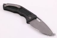 Medusa Auto - Tanto Battleworn Serrated Carbon Fiber