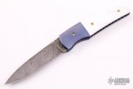 Bolster Release Auto - Damascus and Pearl