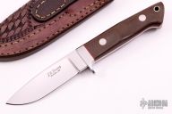 Loveless Style Drop Point Hunter  - Brown Canvas Micarta