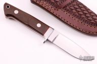 Loveless Style Drop Point Hunter  - Brown Canvas Micarta