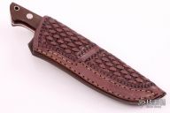 Loveless Style Drop Point Hunter  - Brown Canvas Micarta