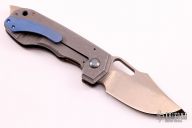 Blood and Thunder Hawg Leg Folder - Black Timascus