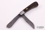 Two-Blade Trapper - Damascus and Stag