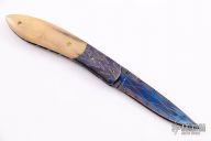 Damascus and Mammoth Ivory Linerlock