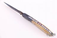 Damascus and Mammoth Ivory Linerlock