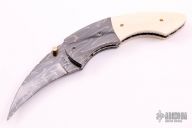 Damascus and Mammoth Ivory Linerlock