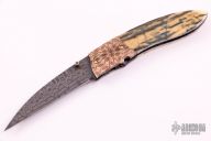 Damascus and Mammoth Ivory Linerlock