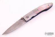 Damascus and Black Lip Pearl Linerlock