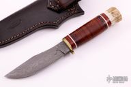 Damascus and Stacked Leather Hunter