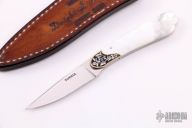 Engraved MOP Fixed Blade