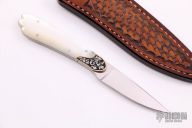 Engraved MOP Fixed Blade