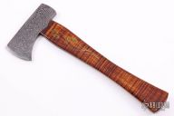 Damascus Hatchet with Silver Wire Inlay