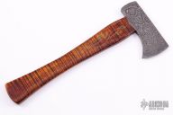 Damascus Hatchet with Silver Wire Inlay
