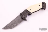 Serpent Flipper - Damascus and Walrus Ivory