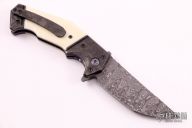 Serpent Flipper - Damascus and Walrus Ivory