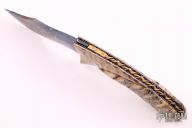Damascus Mokume and Mammoth Tooth Linerlock