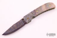 Damascus Meteorite and Black Lip Pearl Linerelock