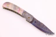 Damascus Meteorite and Black Lip Pearl Linerelock