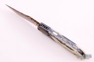 Damascus and Walrus Ivory Linerlock