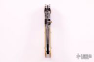 Damascus and Gold Lip Pearl Linerlock