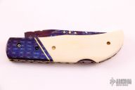 Damascus and Mammoth ivory Lockback