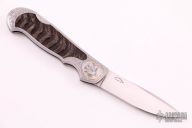 Engraved Lockback - Sheep Horn