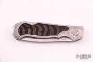 Engraved Lockback - Sheep Horn