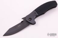 Custom Combat Systems Figher - All Black w/ Checkered G-10 Scales