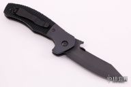 Custom Combat Systems Figher - All Black w/ Checkered G-10 Scales