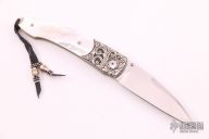 Sterling Silver and Mother of Pearl Button Lock