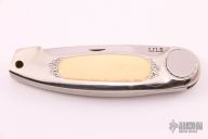  Button Lock - Ivory and Engraved