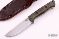 Bravo-1 - Green Herringbone Micarta