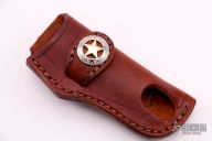 Leather Belt Sheath with Concho  
