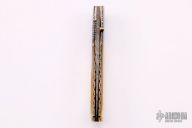 Damascus and Gold Lip Pearl Linerlock