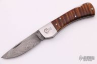 Damascus and Curly Maple Lockback