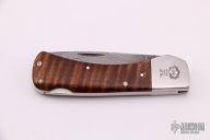 Damascus and Curly Maple Lockback