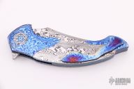 Damasteel and Timascus Linerlock Flipper