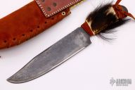 8" Primitive Bowie w/ Beaded Sheath