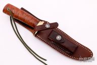 Model 12-6 Bear Bowie - Thuya Burl w/ Compass
