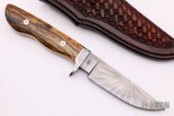 Damascus and Mammoth Ivory Drop Point