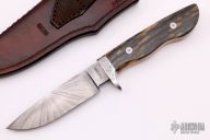 Damascus and Mammoth Ivory Drop Point