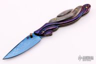 Damascus and Black Lip Pearl Linerlock  