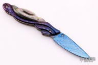 Damascus and Black Lip Pearl Linerlock  