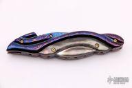 Damascus and Black Lip Pearl Linerlock  