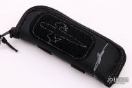 Combat Troodon D/E Spike Grind - Blued Vegas Forge Carbon Herring Bone Damascus and Blue Ringed Ti Hardware